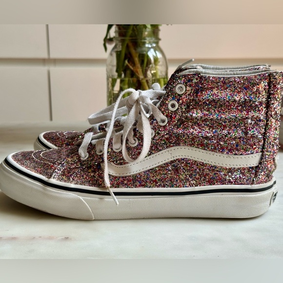 Vans Sk8-Hi Slim Zip Chunky Glitter Sneakers - Picture 4 of 7